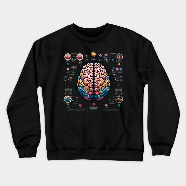 Brain Function Infographic Crewneck Sweatshirt by naars90